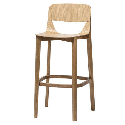 Leaf Counter Stool with Back Rest - Wood