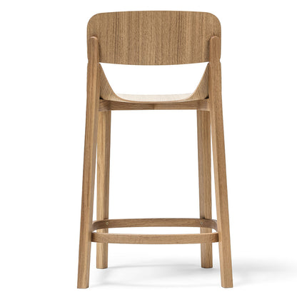 Leaf Counter Stool with Back Rest - Wood