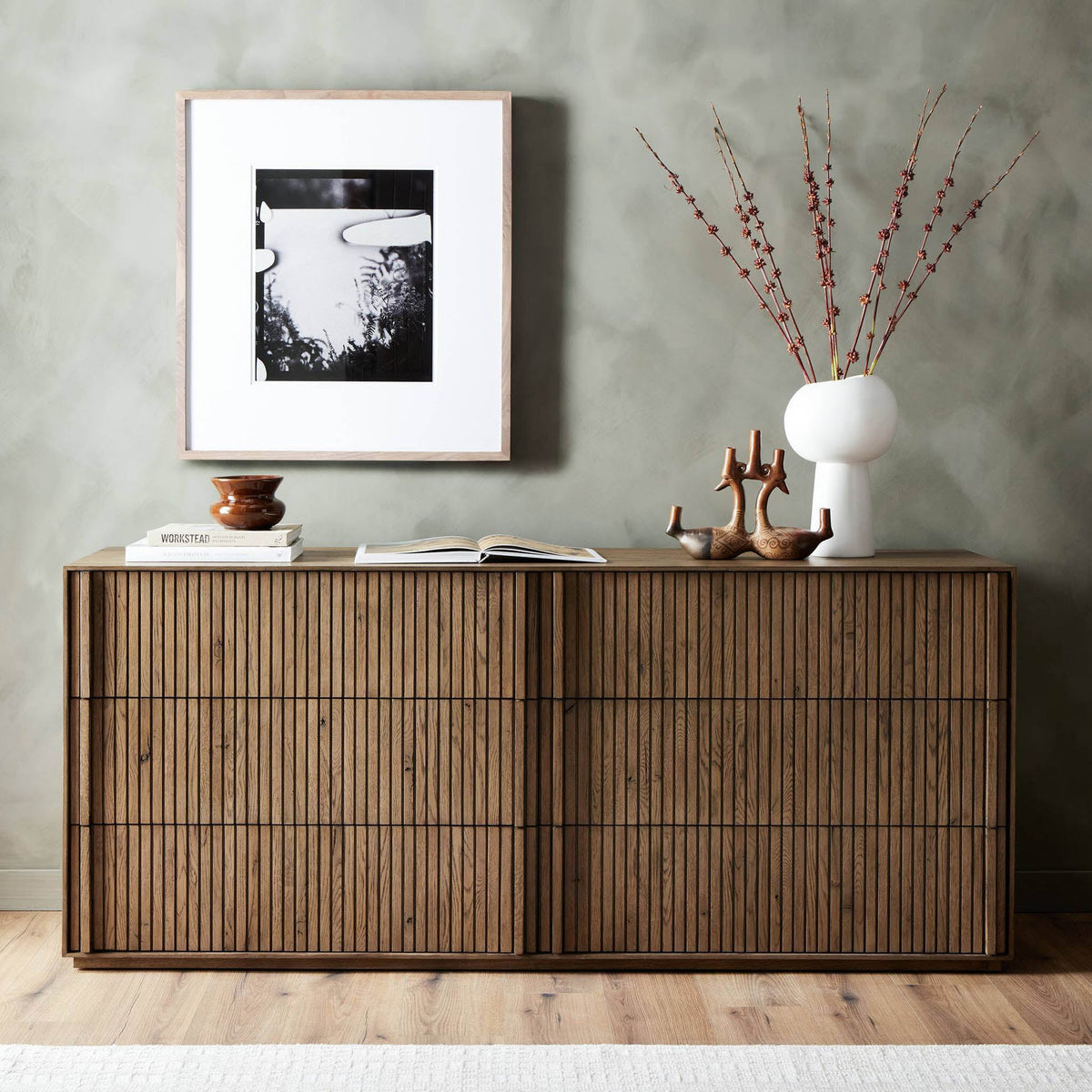 Leo 6 Drawer Dresser - Rustic Gray