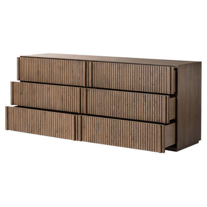 Leo 6 Drawer Dresser - Rustic Gray