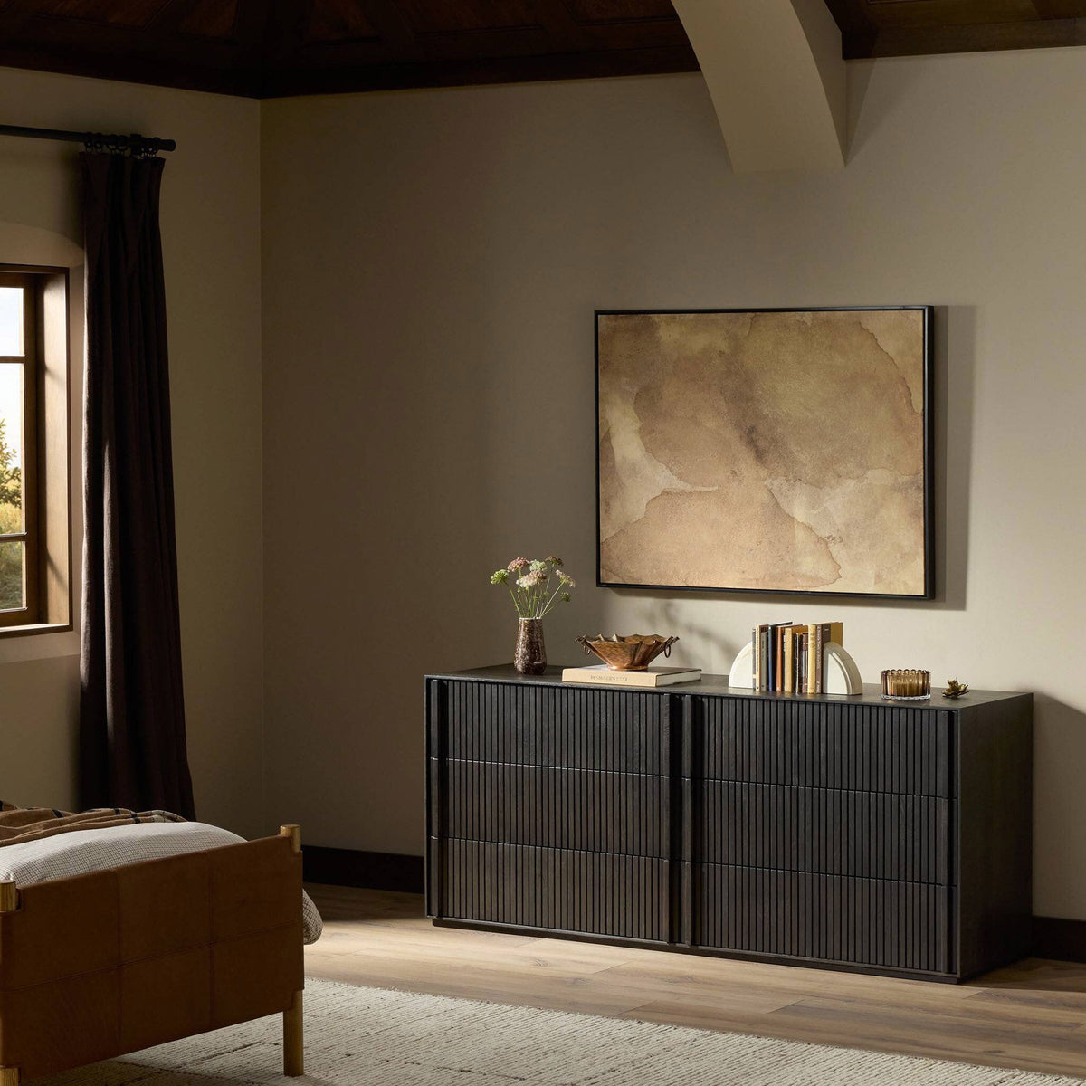 Leo 6 Drawer Dresser - Smoked Black