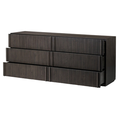 Leo 6 Drawer Dresser - Smoked Black