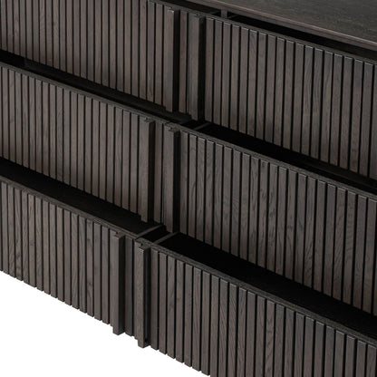 Leo 6 Drawer Dresser - Smoked Black