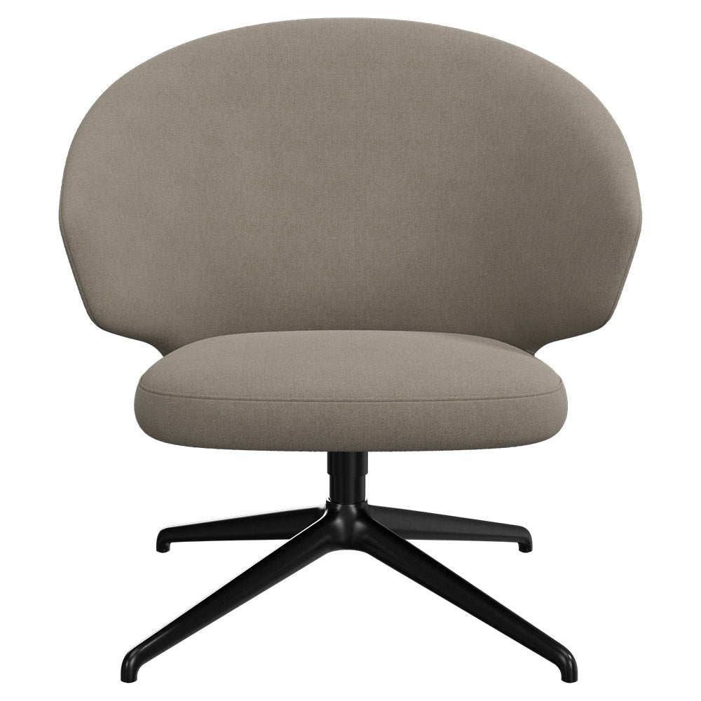 Let Lounge Chair - Swivel Base - Black Aluminium