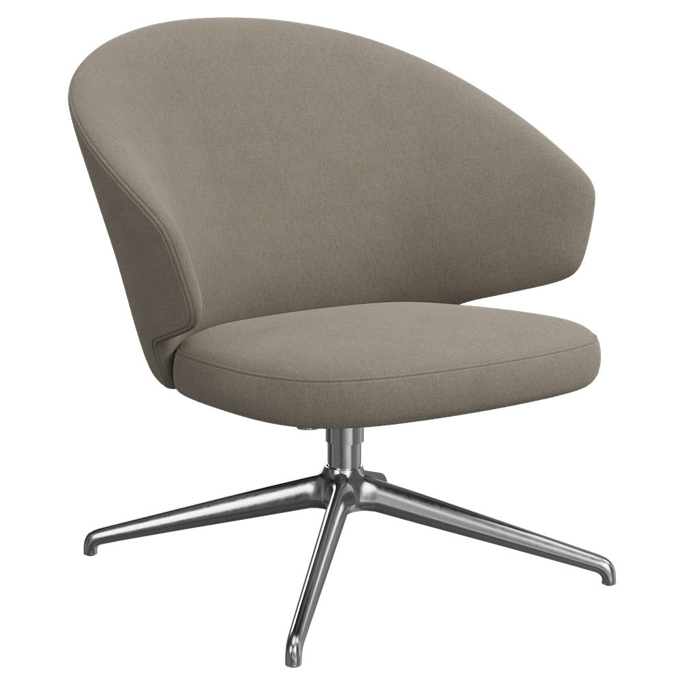 Let Lounge Chair - Swivel Base - Bright Aluminium