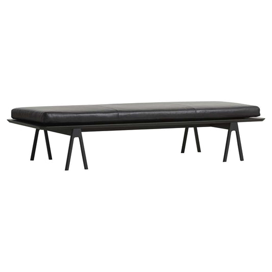 Level Daybed - Black Painted Oak, Black Leather
