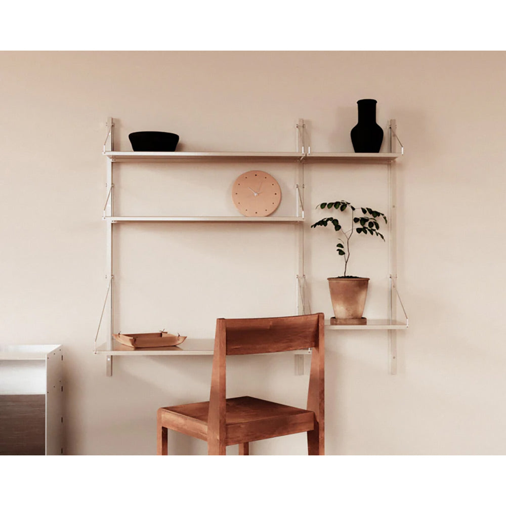 Library Desk Shelf - Warm White Steel