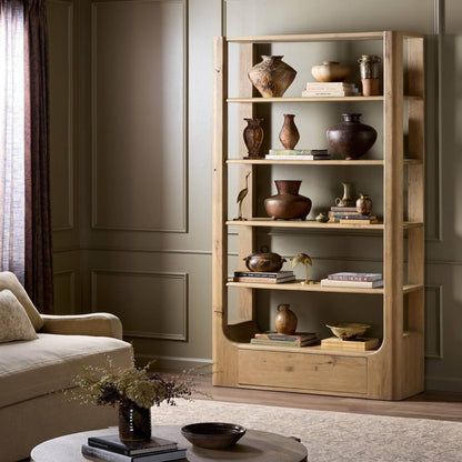 Lloyd Bookcase - Aged Natural Oak Veneer