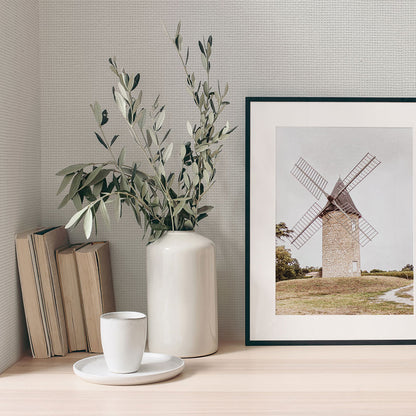 Loose Box Weave Paperweave Wallpaper - Dove White