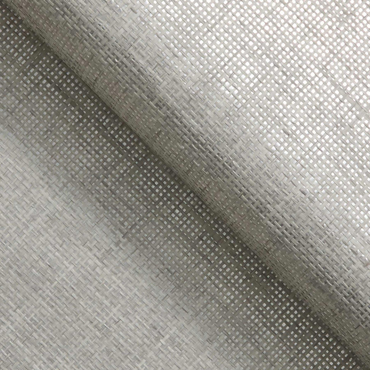Loose Box Weave Paperweave Wallpaper - Light Gray on Silver Boxweave