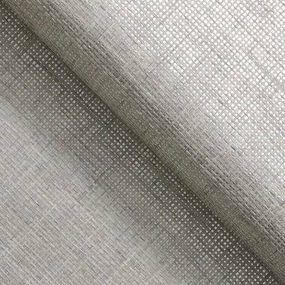 Loose Box Weave Paperweave Wallpaper - Light Gray on Silver Boxweave