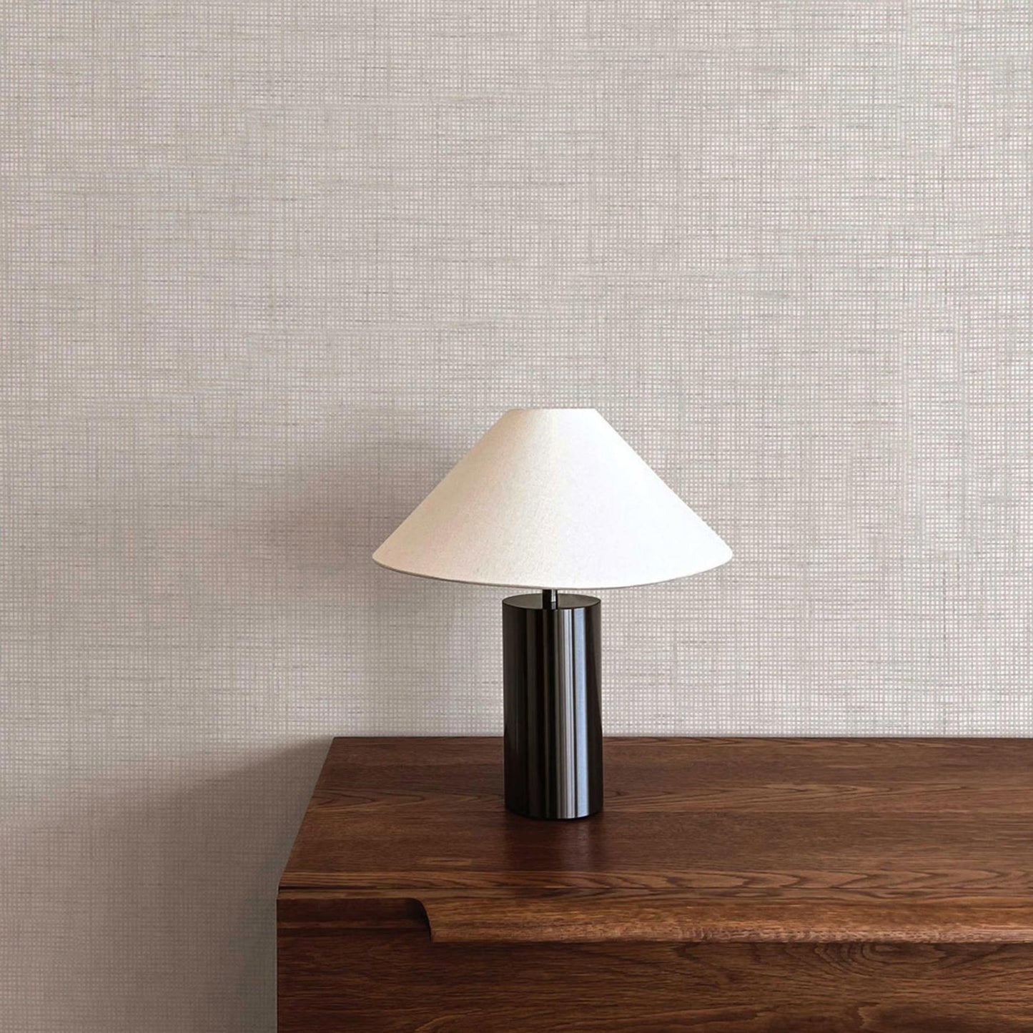 Loose Box Weave Paperweave Wallpaper - Light Gray on Silver Boxweave