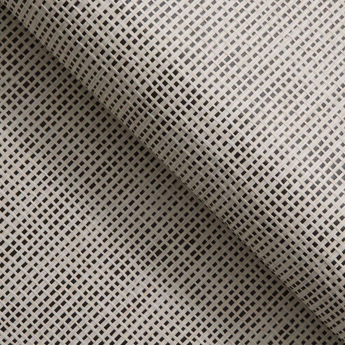 Loose Box Weave Paperweave Wallpaper - Light Natural on Black Boxweave