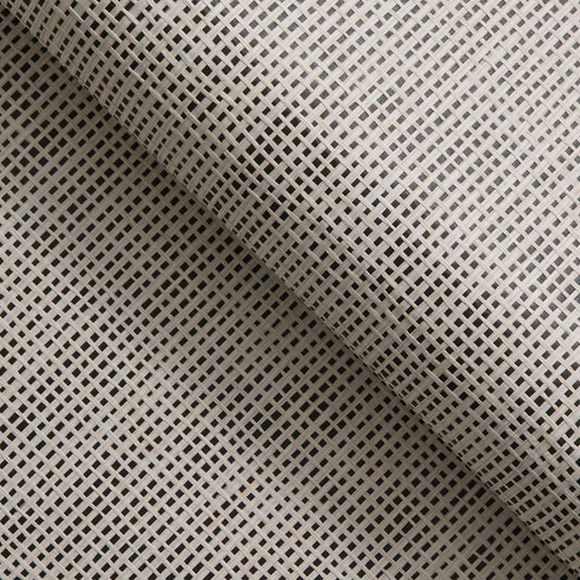 Loose Box Weave Paperweave Wallpaper - Light Natural on Black Boxweave