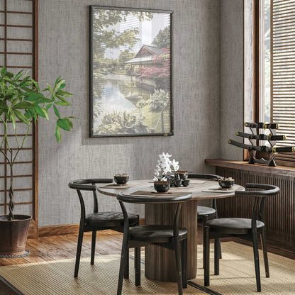 Loose Box Weave Paperweave Wallpaper - Light Natural on Black Boxweave