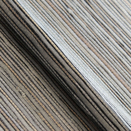 Loose Weave Boodle and Jute Grasscloth Wallpaper - Multicolor Knotted on Black