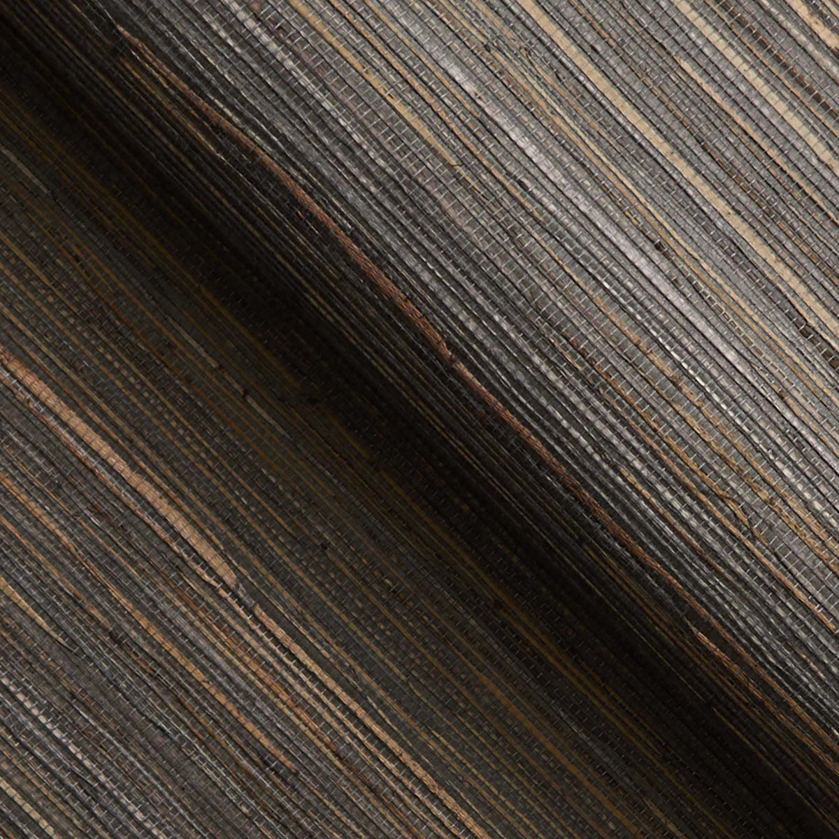 Loose Weave Jute Grasscloth Wallpaper - Espresso and Chestnut