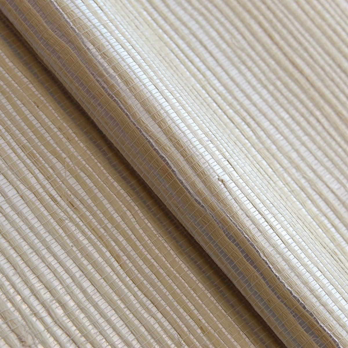 Loose Weave Jute Grasscloth Wallpaper - Light Natural on Silver
