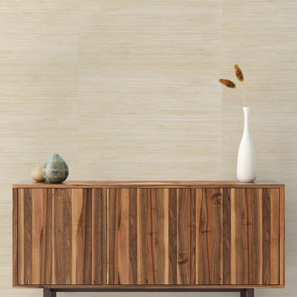 Loose Weave Jute Grasscloth Wallpaper - Light Natural on Silver