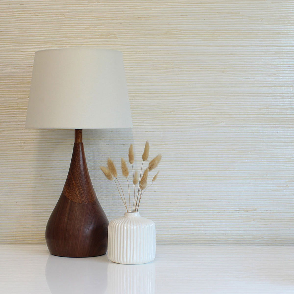 Loose Weave Jute Grasscloth Wallpaper - Light Natural on Silver