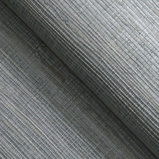 Loose Weave Jute Grasscloth Wallpaper - Silvered Natural on Silver