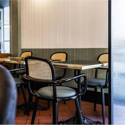 Luc Dining Chair - Seat Upholstered, Cane Back