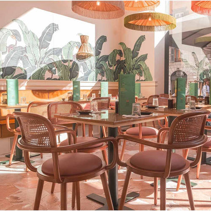 Luc Dining Chair - Seat Upholstered, Cane Back