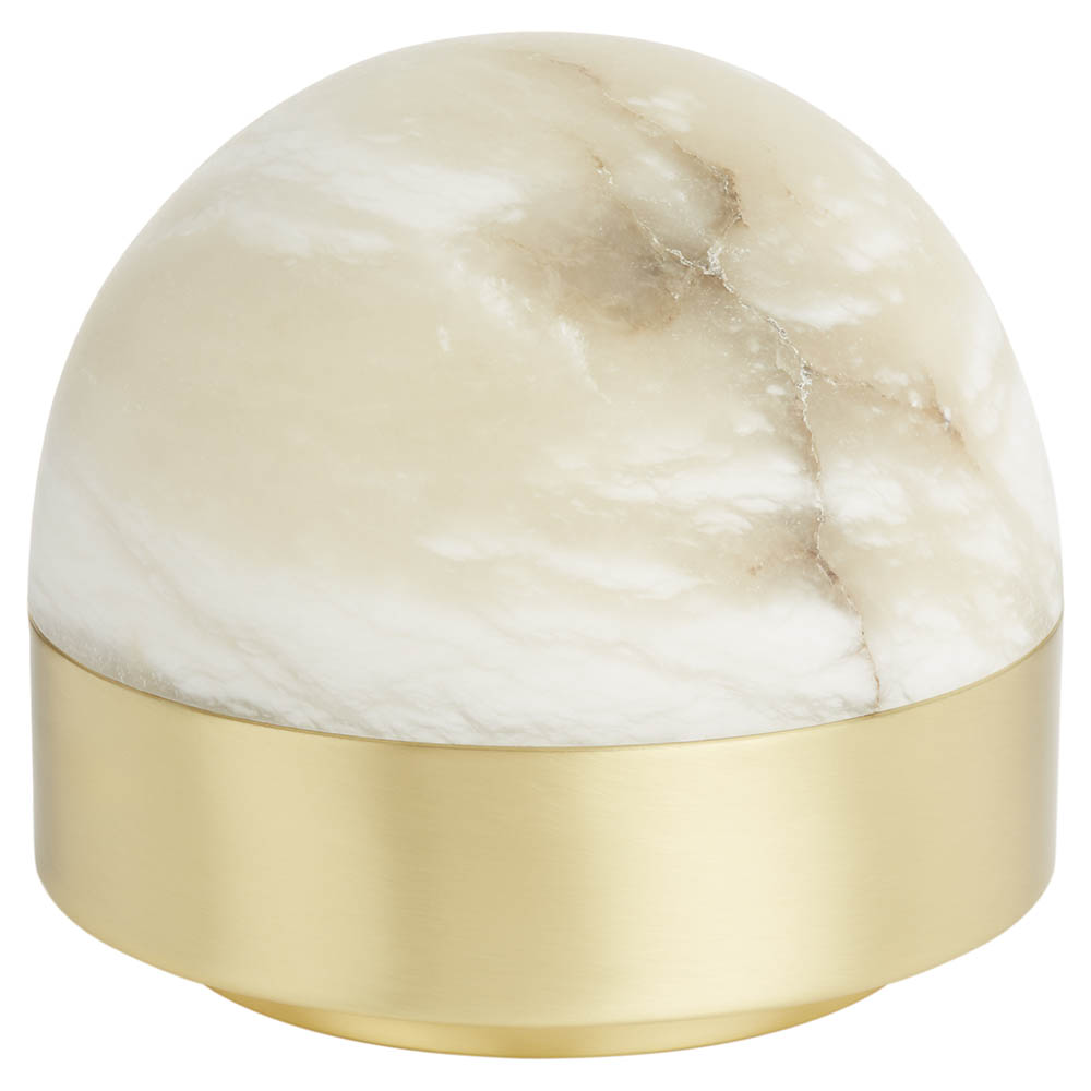 Lucid Table Lamp - Honed Alabaster, Satin Brass
