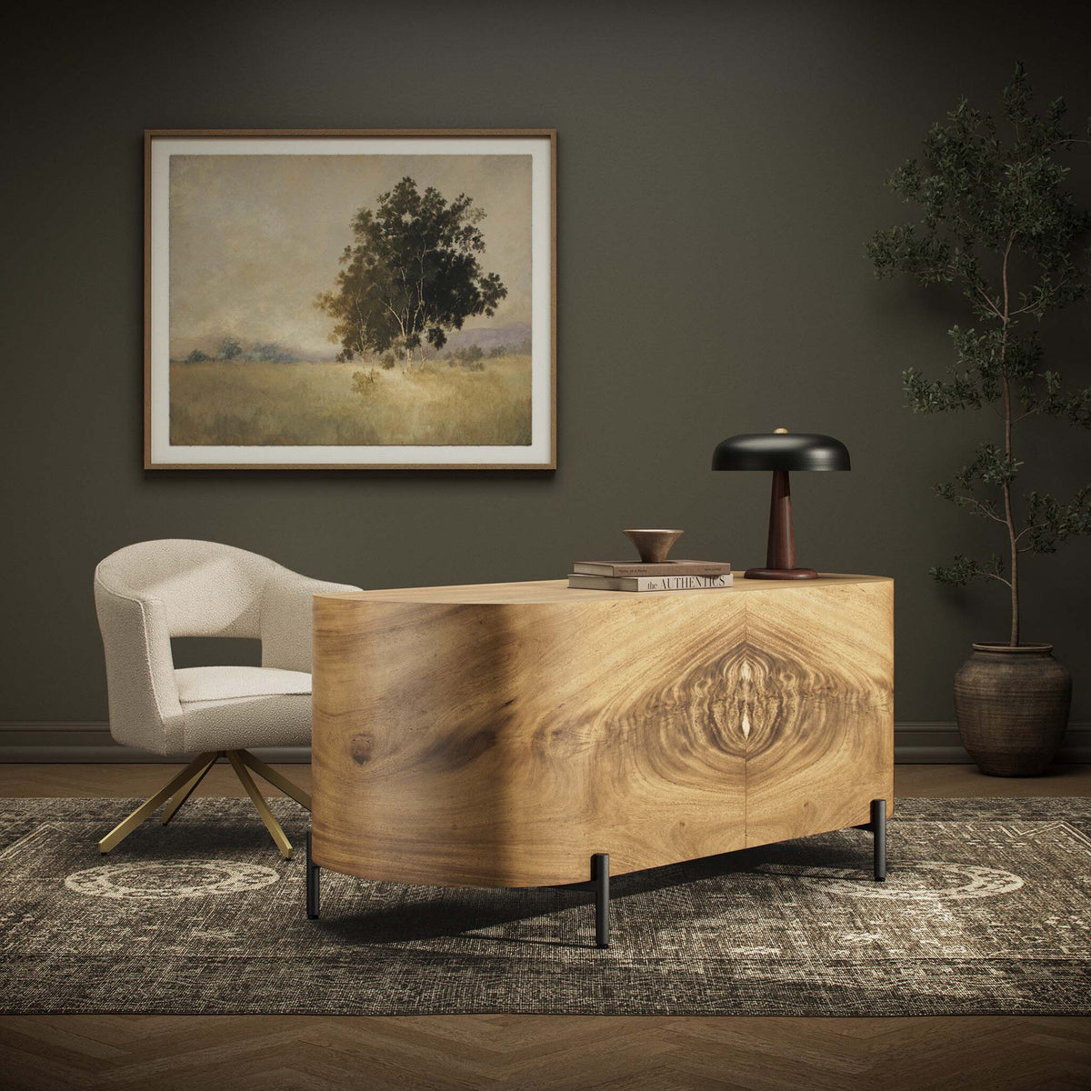 Lunas Executive Desk - Gold Guanacaste