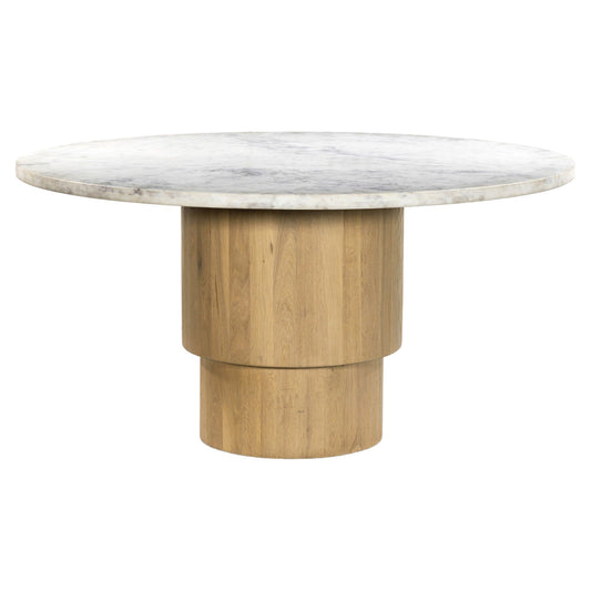 Mariah Round Dining Table 60" - White Marble
