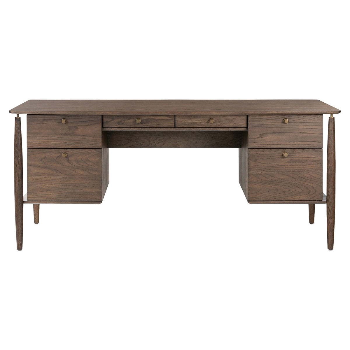 Markia Executive Desk - Aged Oak Veneer