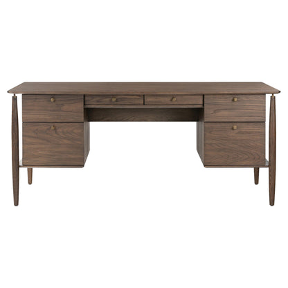 Markia Executive Desk - Aged Oak Veneer