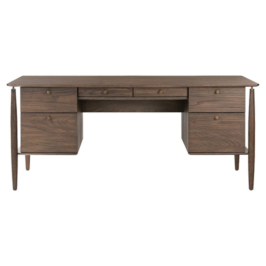 Markia Executive Desk - Aged Oak Veneer