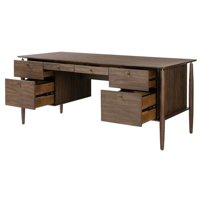 Markia Executive Desk - Aged Oak Veneer