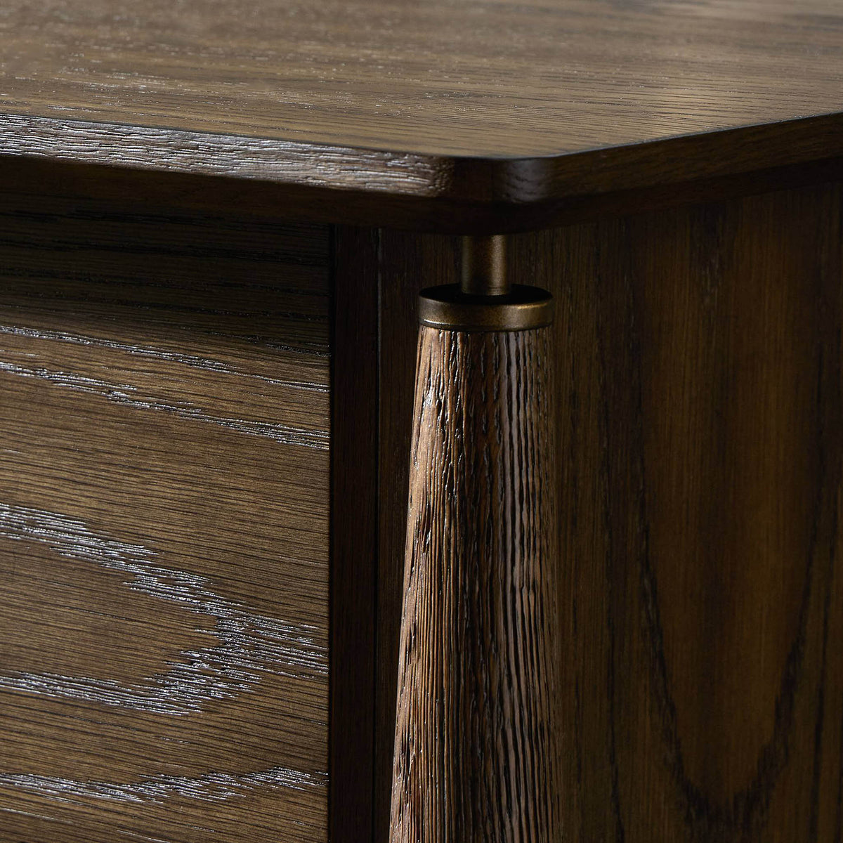 Markia Executive Desk - Aged Oak Veneer