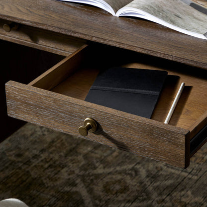 Markia Executive Desk - Aged Oak Veneer