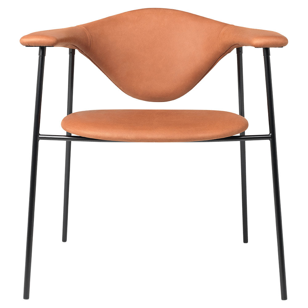 Masculo Fully Upholstered Dining Chair - 4-Leg Black Base