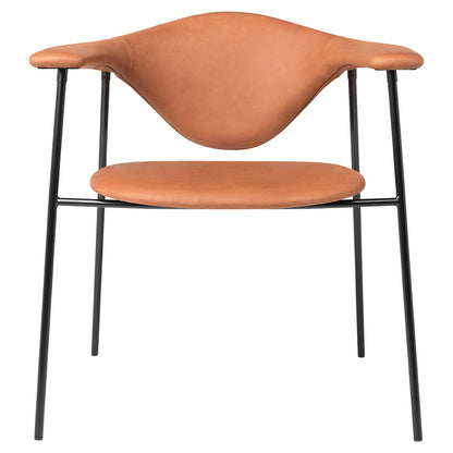 Masculo Fully Upholstered Dining Chair - 4-Leg Black Base