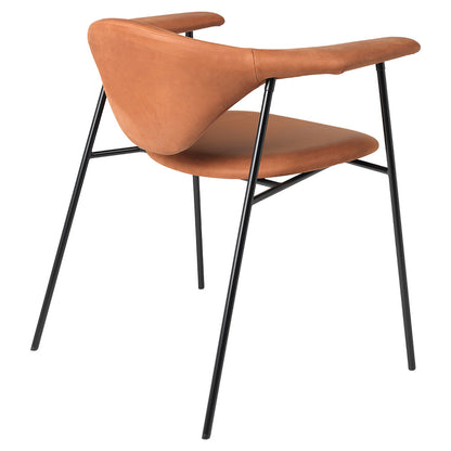 Masculo Fully Upholstered Dining Chair - 4-Leg Black Base