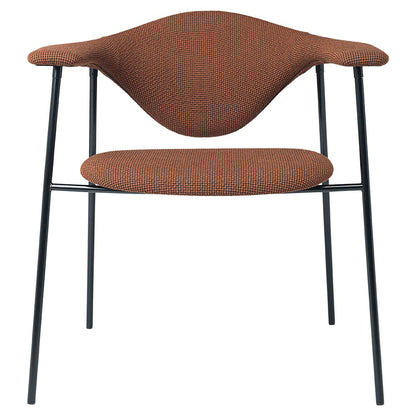 Masculo Fully Upholstered Dining Chair - 4-Leg Black Base