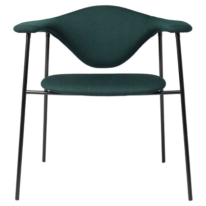 Masculo Fully Upholstered Dining Chair - 4-Leg Black Base