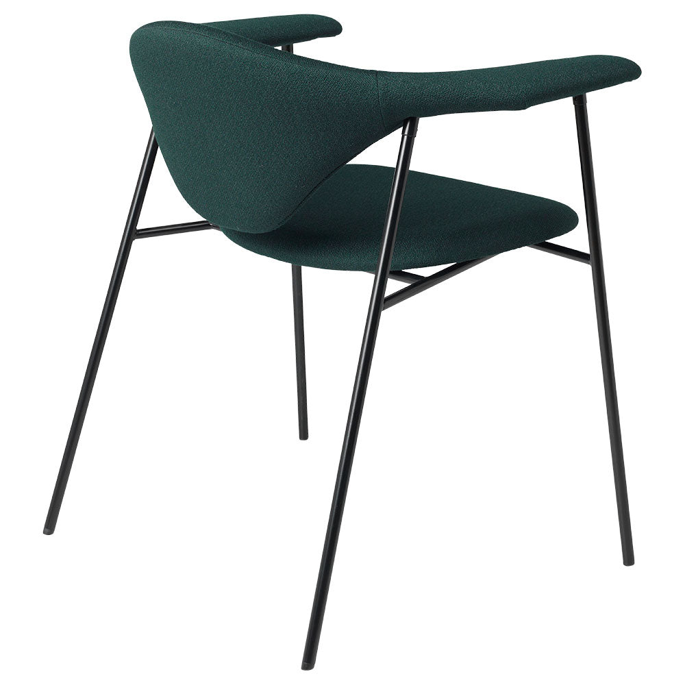 Masculo Fully Upholstered Dining Chair - 4-Leg Black Base