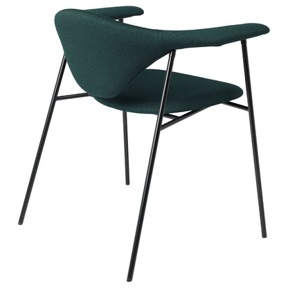 Masculo Fully Upholstered Dining Chair - 4-Leg Black Base