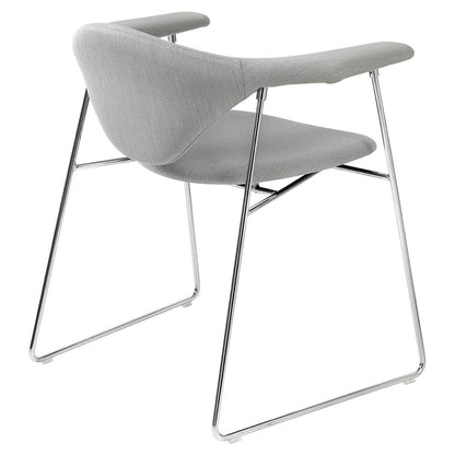 Masculo Fully Upholstered Dining Chair - Sledge Base