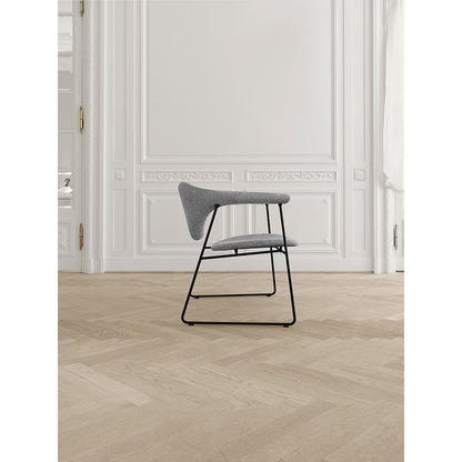 Masculo Fully Upholstered Dining Chair - Sledge Base