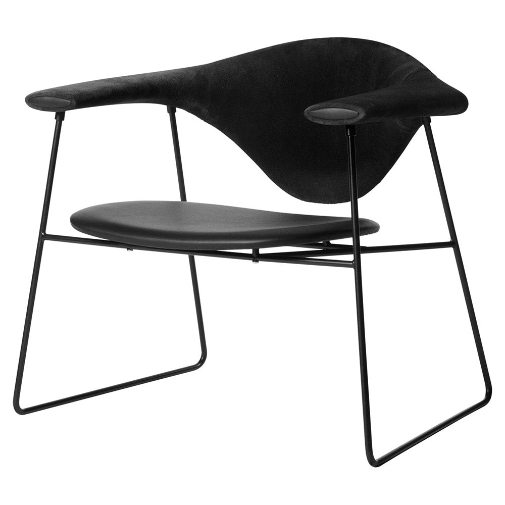 Masculo Fully Upholstered Lounge Chair - Sledge Base