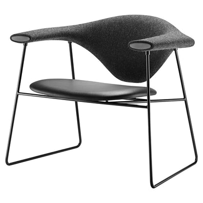 Masculo Fully Upholstered Lounge Chair - Sledge Base