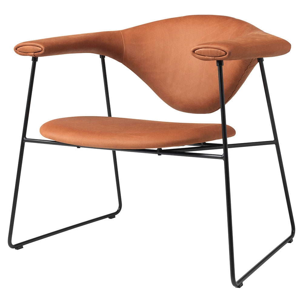Masculo Fully Upholstered Lounge Chair - Sledge Base