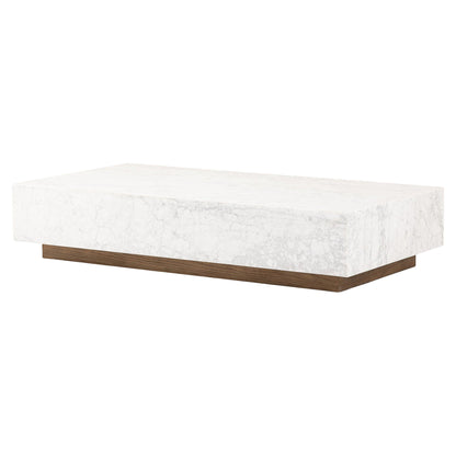 Masera Marble Coffee Table - White Carrara Marble