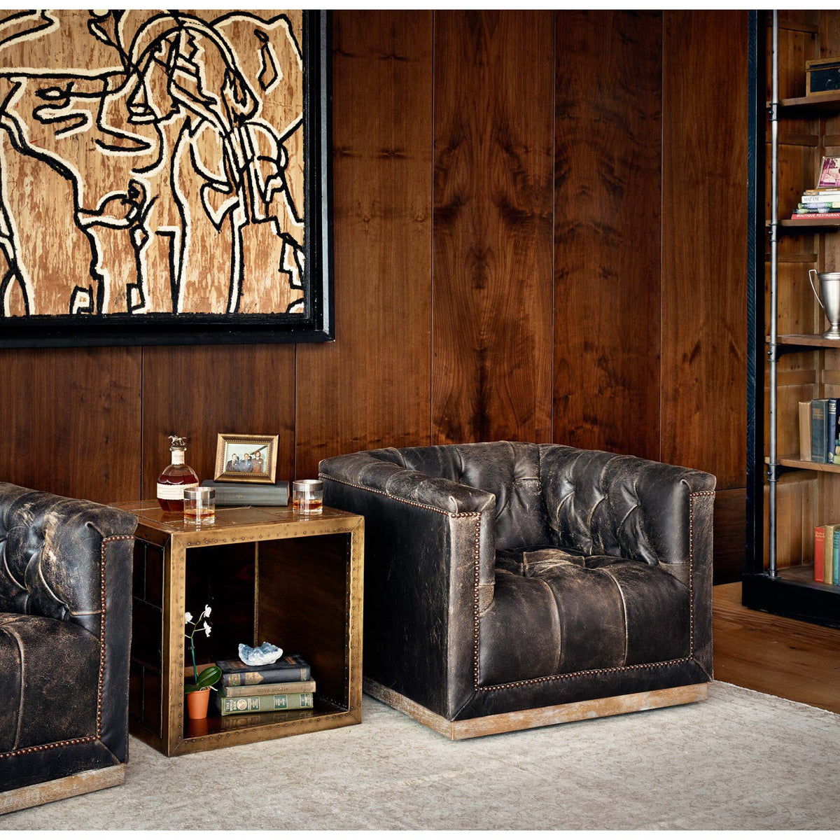Maxx Swivel Chair - Destroyed Black